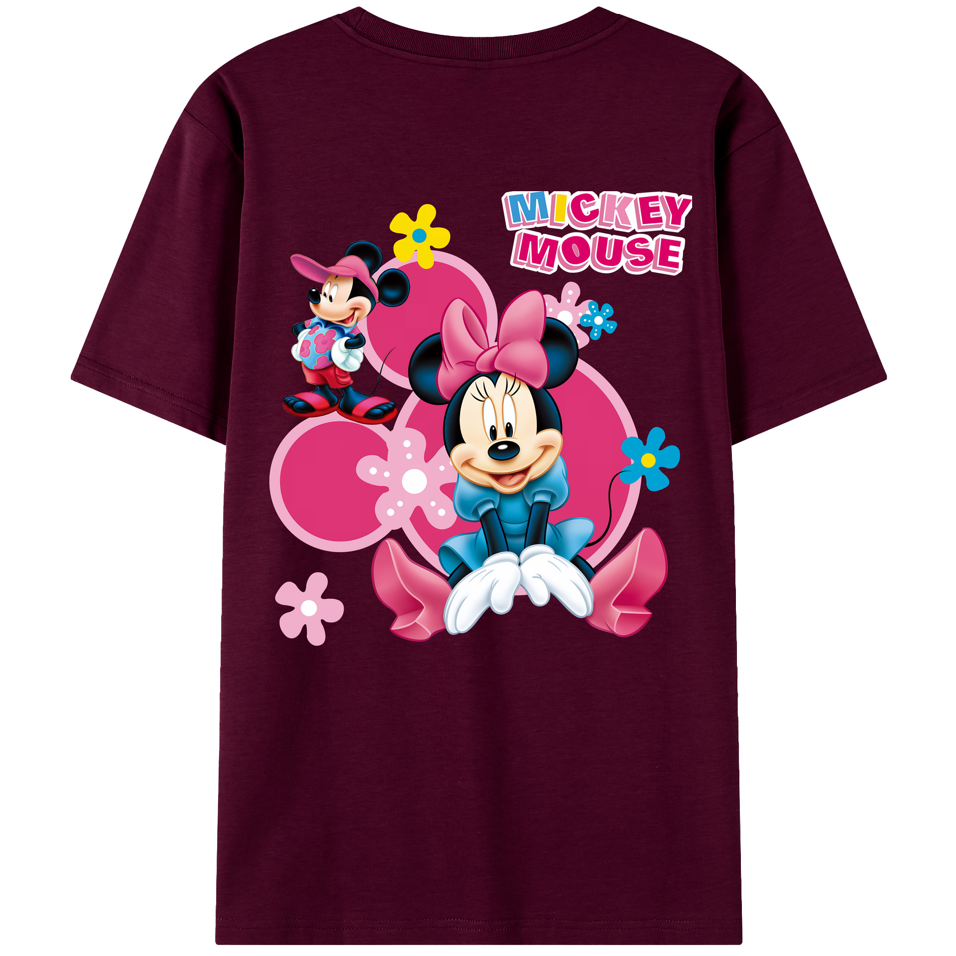 （画像用） ミッキーマウス Mickey Mouse レディース半袖Tシャツ(バックプリント)